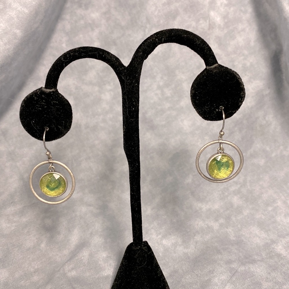 Lia Sophia Green Mod Drop Earrings